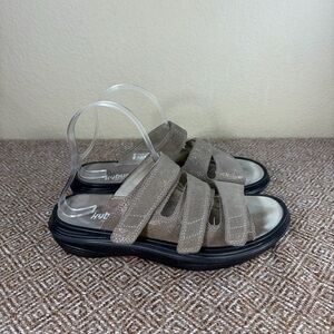 Kybun Kriens Sand Sparkle Suede Leather Sandals Women's Size US 8.5 EU 39.5